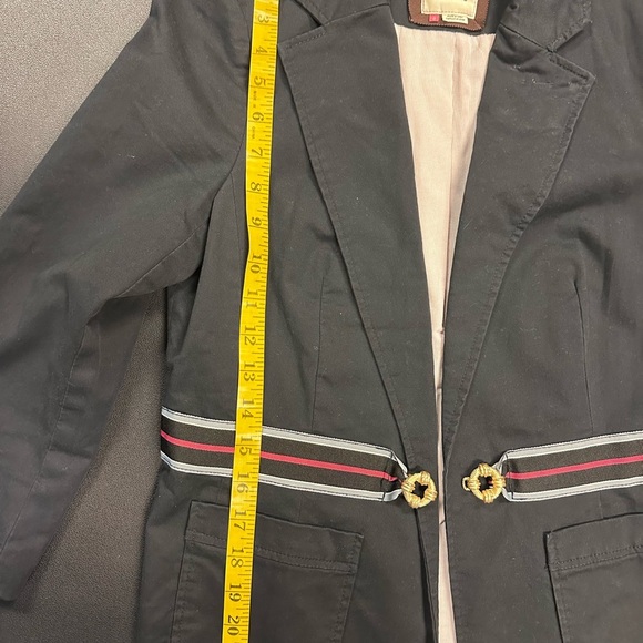 Antropología,Elevenses Black Blazer with Notched Lapels and Decorative Belt - Picture 5 of 9